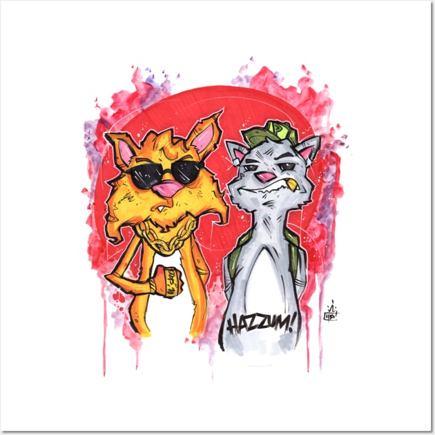 Gangsta Kitties Wall Art by Hazzum